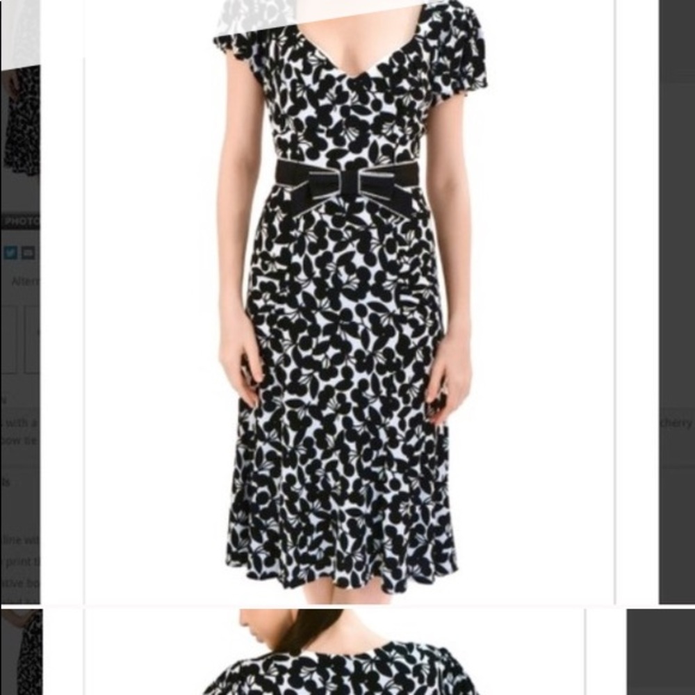 Nanette Lepore black white cherry dress